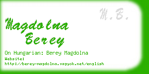 magdolna berey business card